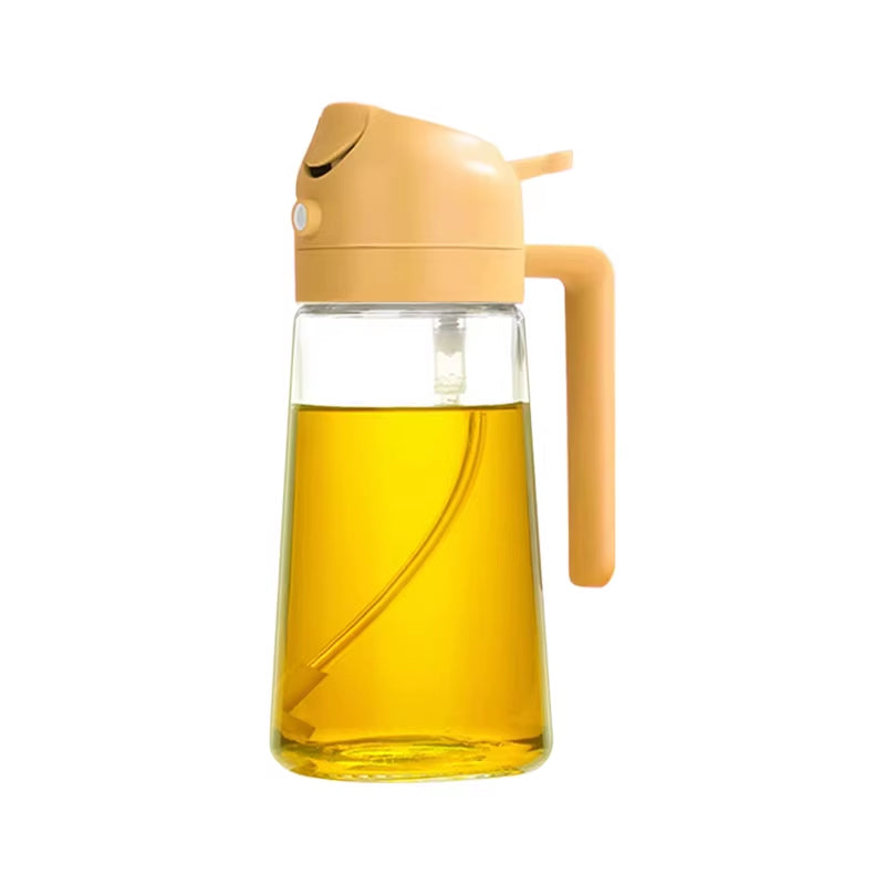 500Ml Oil Empty Bottle 2In1 Sprayer & Pourer Plastic Oil Container Kitchen Cooking Oil Dispenser Vaporizer Cruet for Camping BBQ