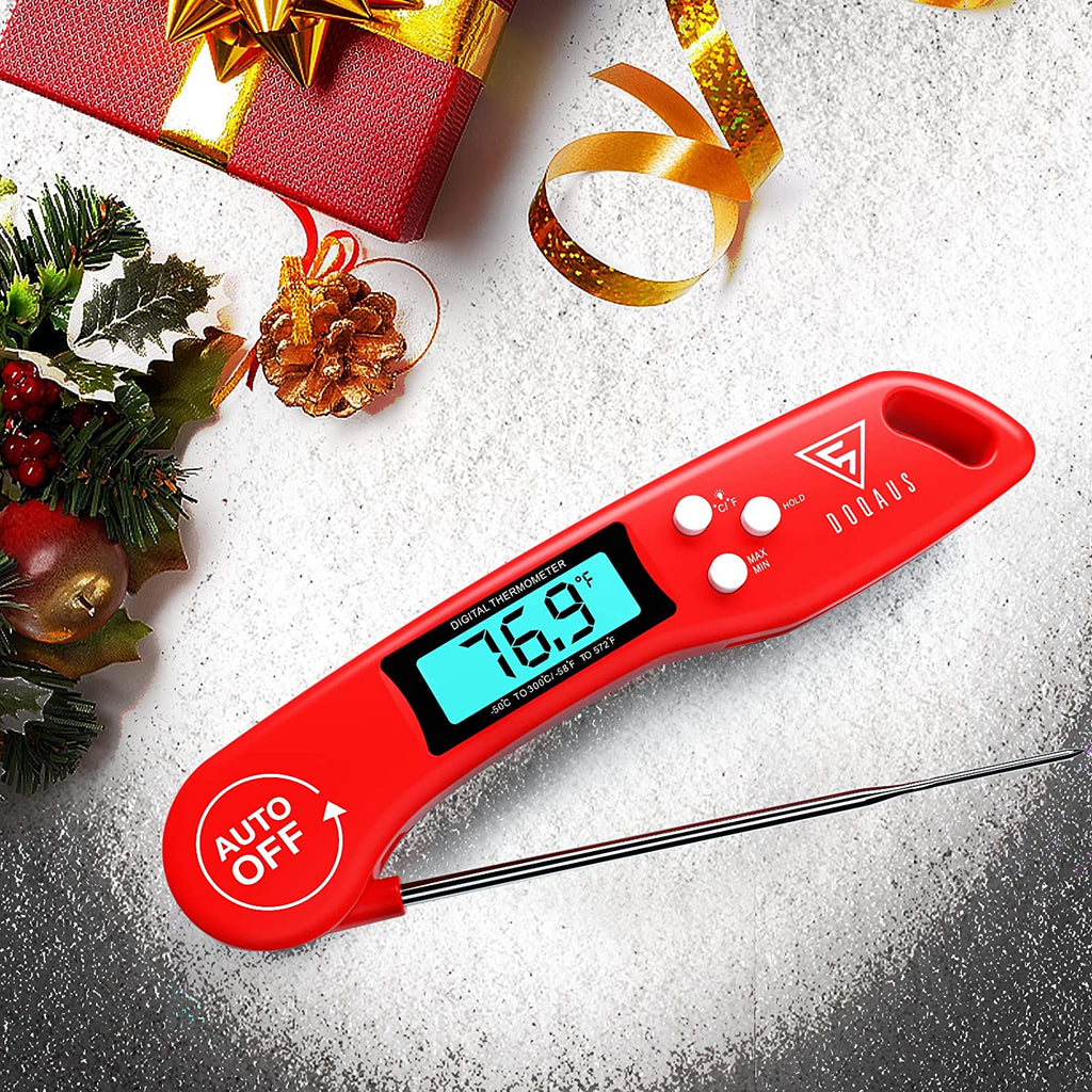 Digital Meat Thermometer, Instant Read Food Thermometer for Cooking with Backlit & Auto-Rotating Display, 4.6” Probe for Grilling, Baking, and Perfect BBQ