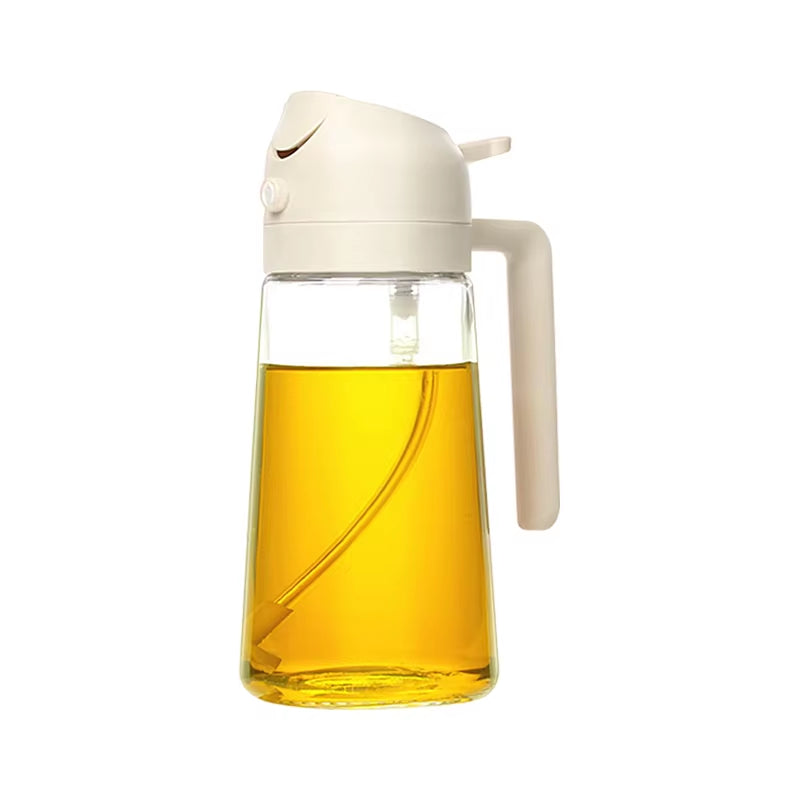 500Ml Oil Empty Bottle 2In1 Sprayer & Pourer Plastic Oil Container Kitchen Cooking Oil Dispenser Vaporizer Cruet for Camping BBQ