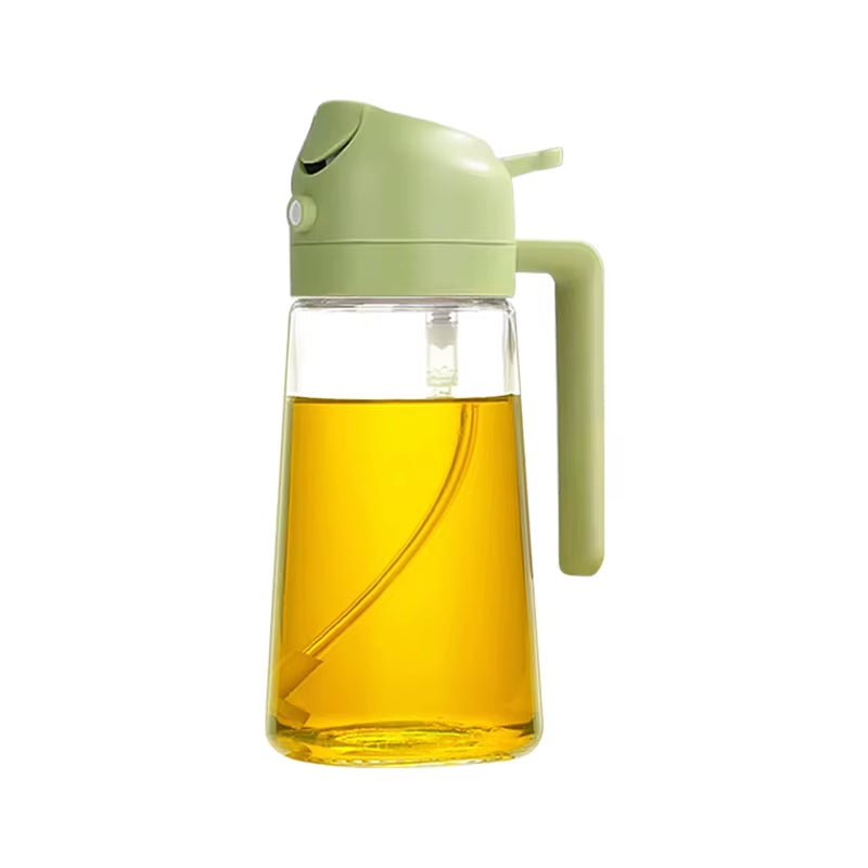500Ml Oil Empty Bottle 2In1 Sprayer & Pourer Plastic Oil Container Kitchen Cooking Oil Dispenser Vaporizer Cruet for Camping BBQ